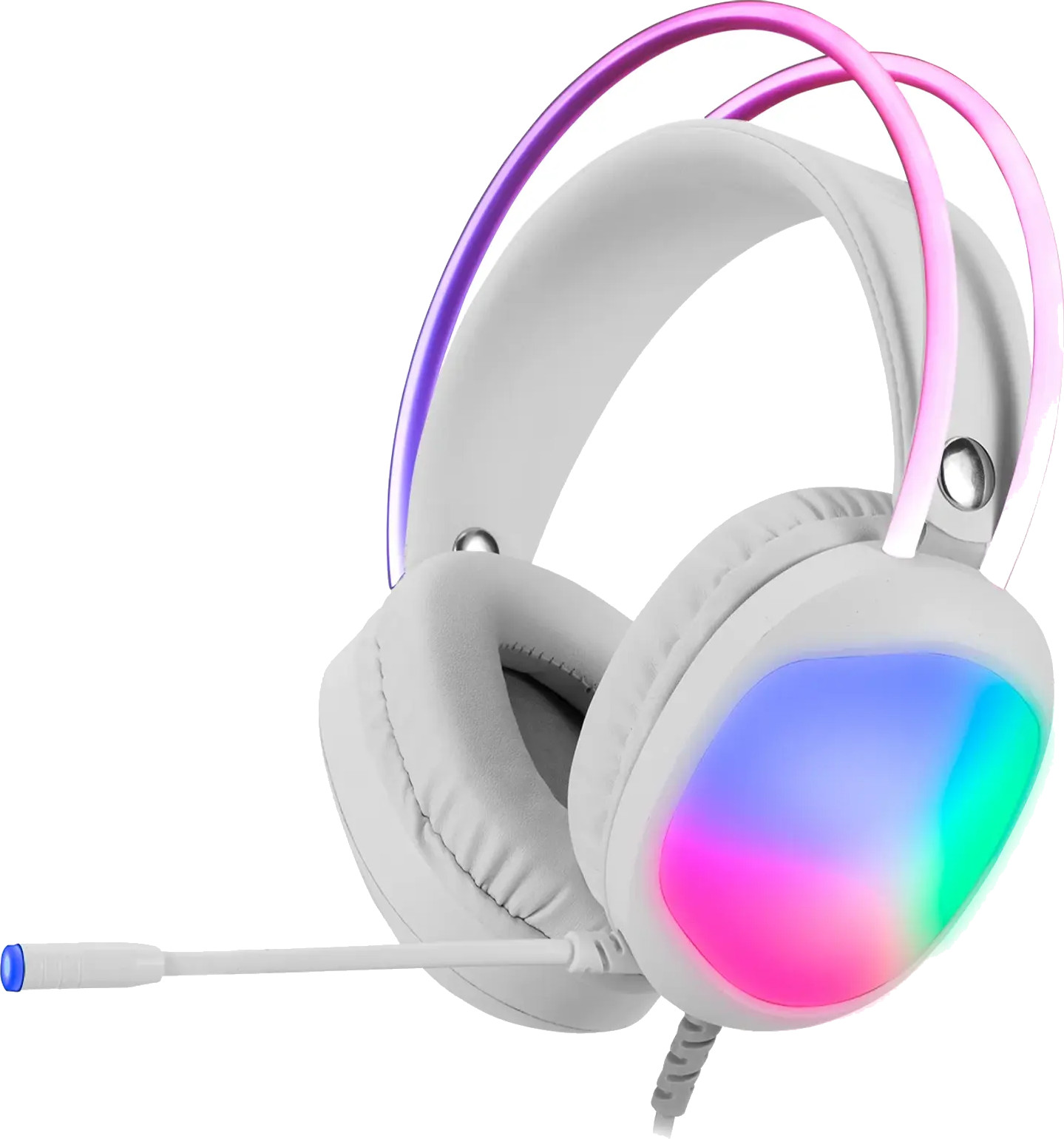 Căști de gaming cu microfon Marvo - HG8959 Lumi 40, PC, albe