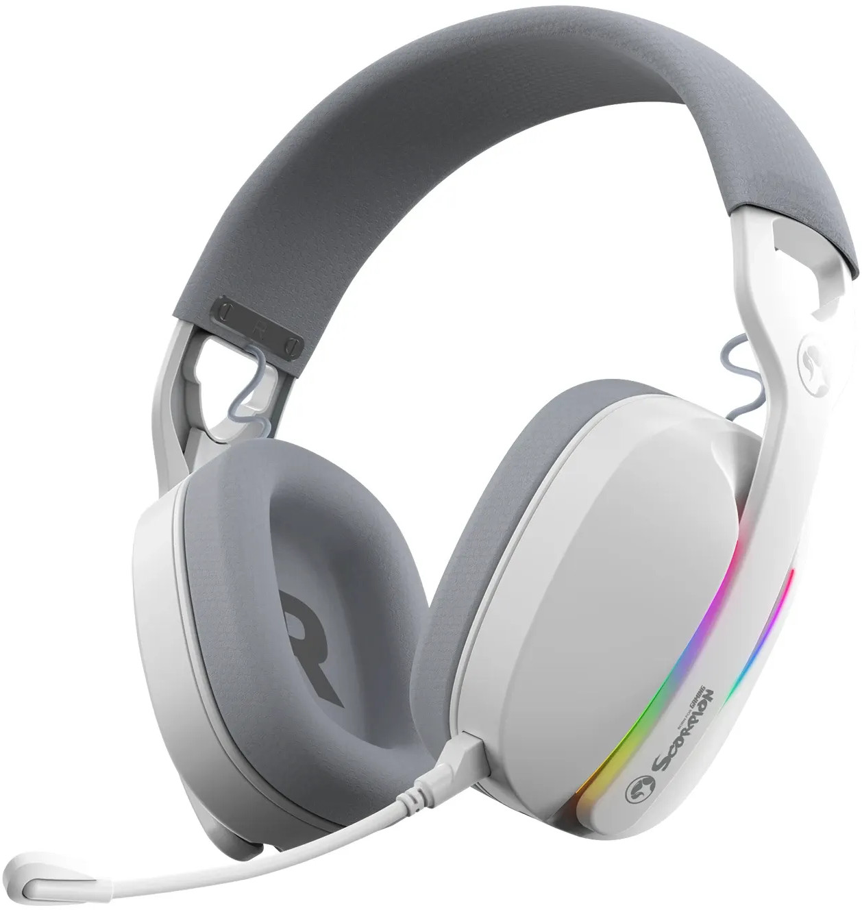 Căști de gaming cu microfonMarvo - Pulz 70W WH, fără fir, alb