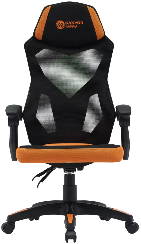 Scaun de gaming Canyon - Wave Mesh, negru/portocaliu