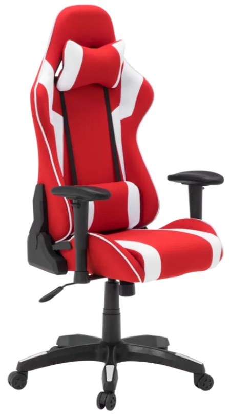 Scaun de gaming Carmen - 6312, alb/roșu