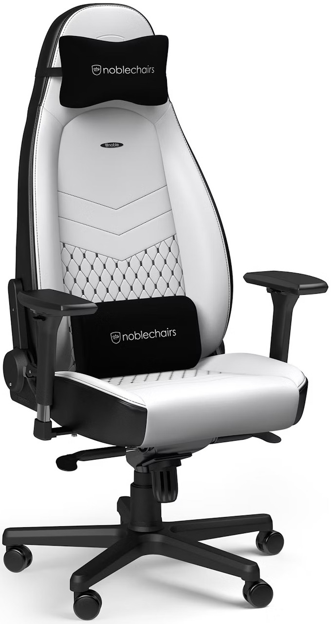 Scaun gaming noblechairs - ICON Gaming, alb/negru