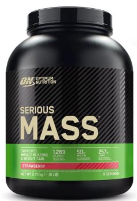 Serious Mass, căpșună, 2721 g, Optimum Nutrition