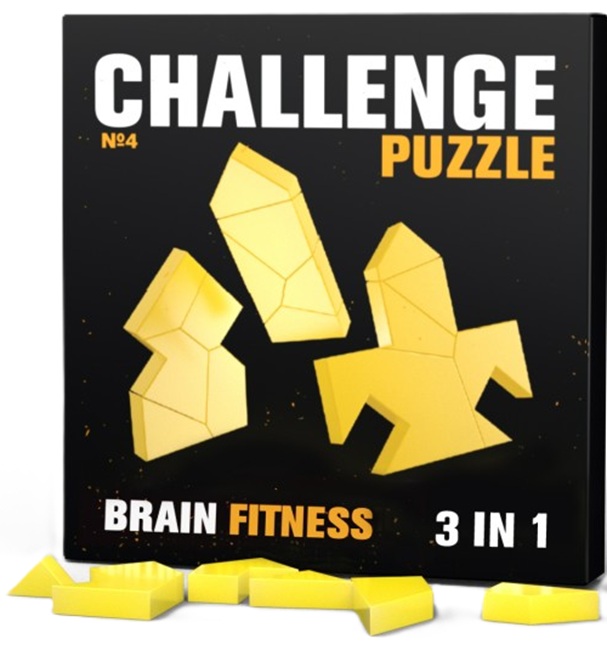 Puzzle 3 în 1 IQ - Challenge Puzzle N4, 5 piese