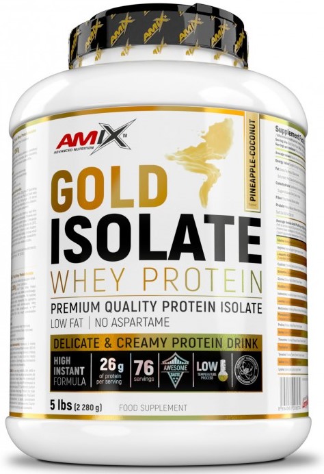 Gold Isolate Whey Protein, ananas și cocos, 2.28 kg, Amix