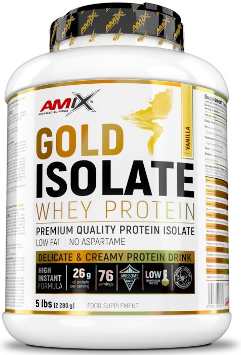 Gold Isolate Whey Protein, vanilie, 2.28 kg, Amix