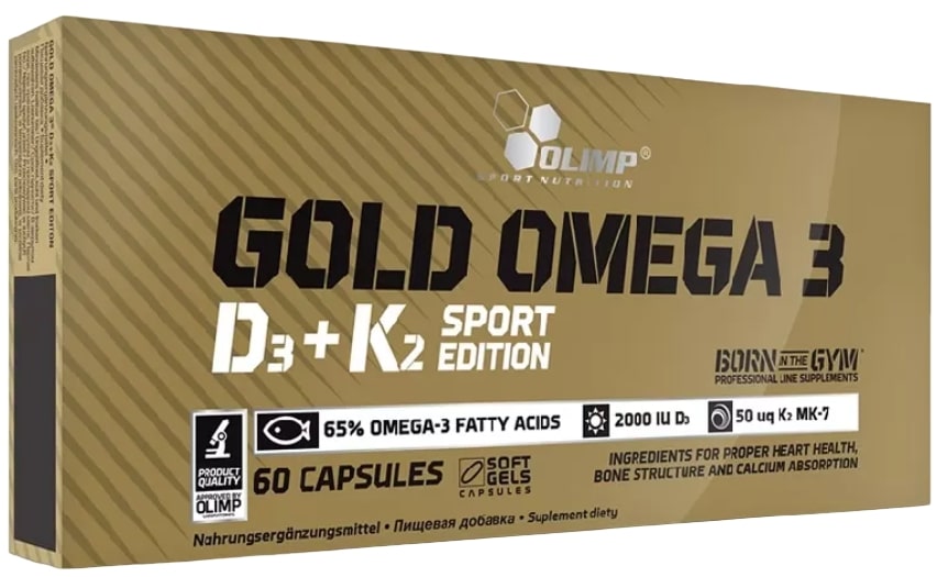 Gold Omega 3 D3 + K2 Sport Edition, 60 capsule, Olimp