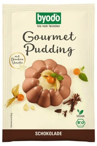 Pudră de budincă organică Gourmet, cacao, 46 g, Byodo