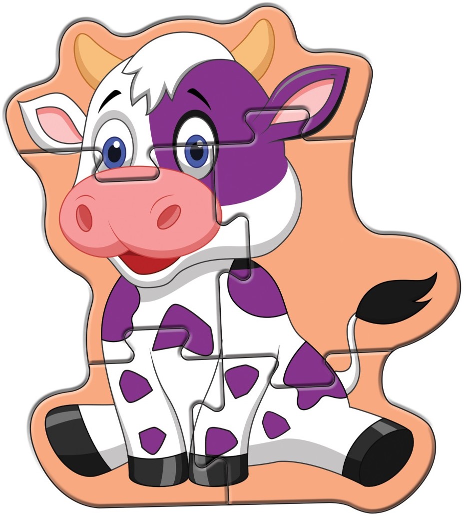 Puzzle educațional vorbitor Jagu - Vaca, 5 piese