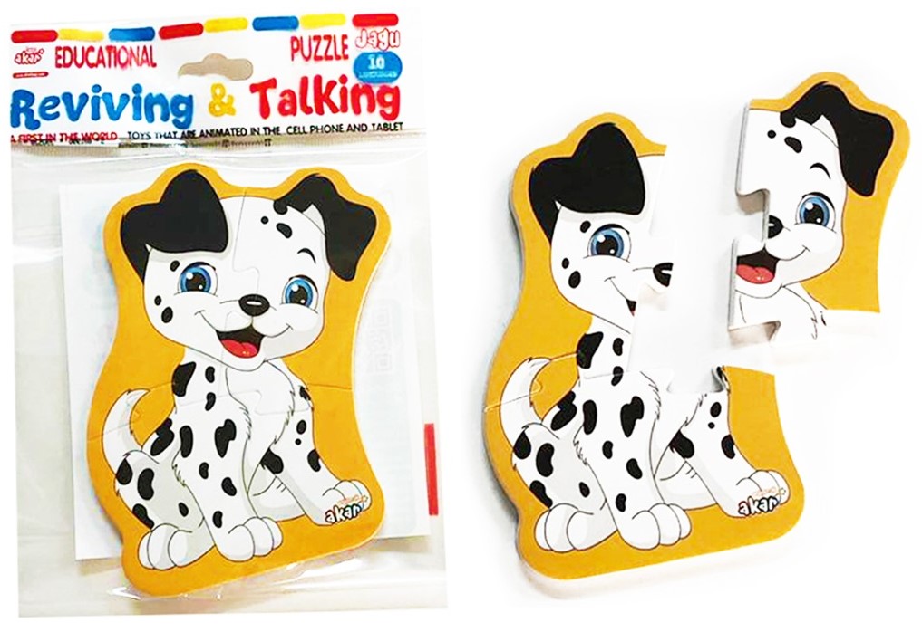 Puzzle educațional vorbitor Jagu - Câine, 4 piese