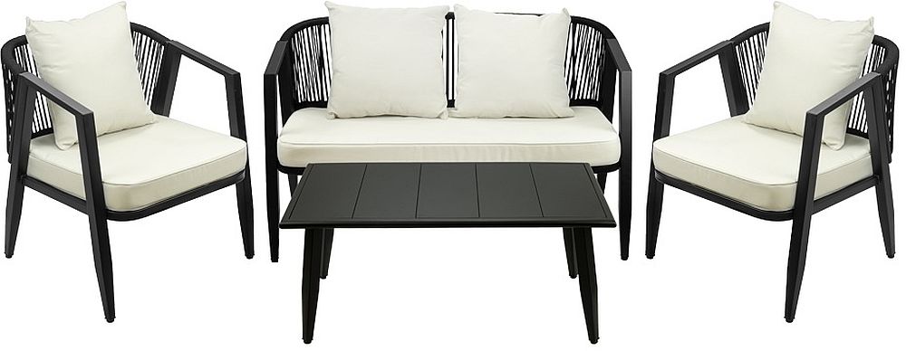 Set de grădină Horecano - Lagos, negru, 4 piese