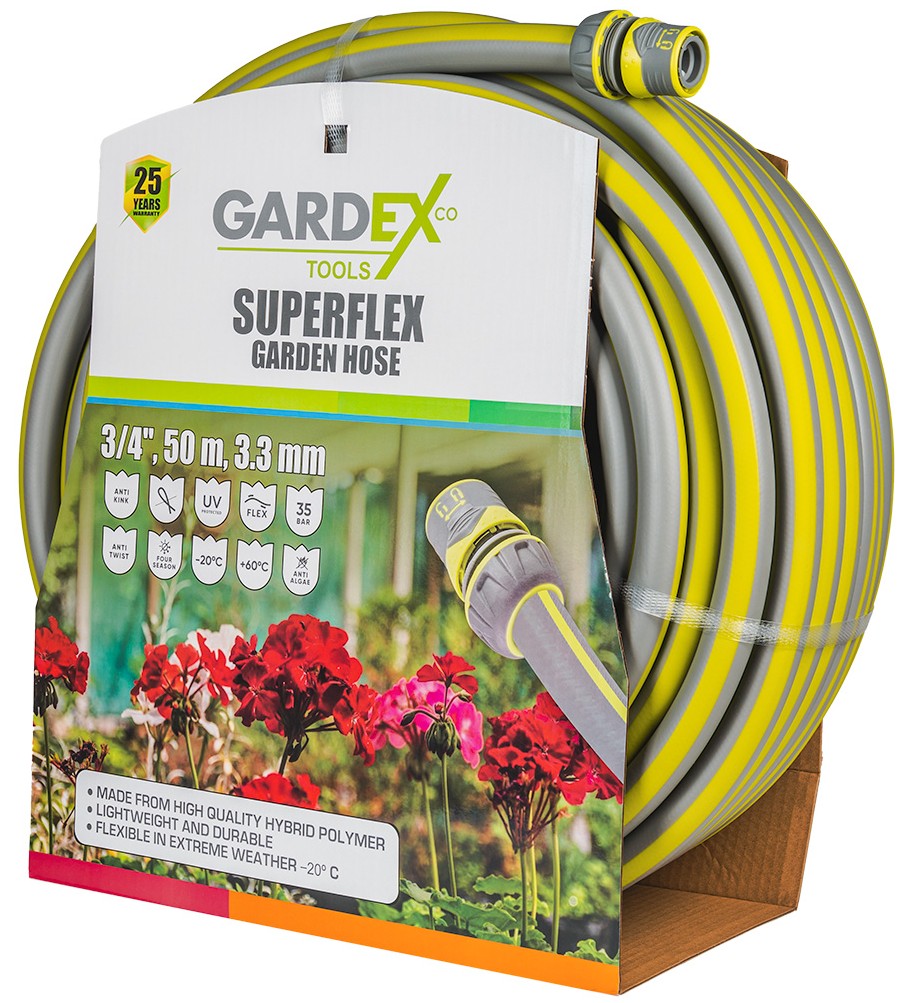 Furtun de grădină Gardex - Superflex, 3/4", 50 m, 3.3 mm