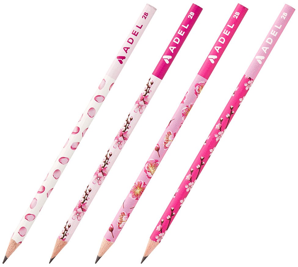 Creion grafit Adel Sakura - 2B, asortiment