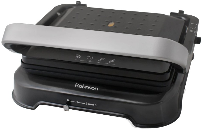 Grill Rohnson - R-2344, 2200W, strat antiaderent, striat, negru