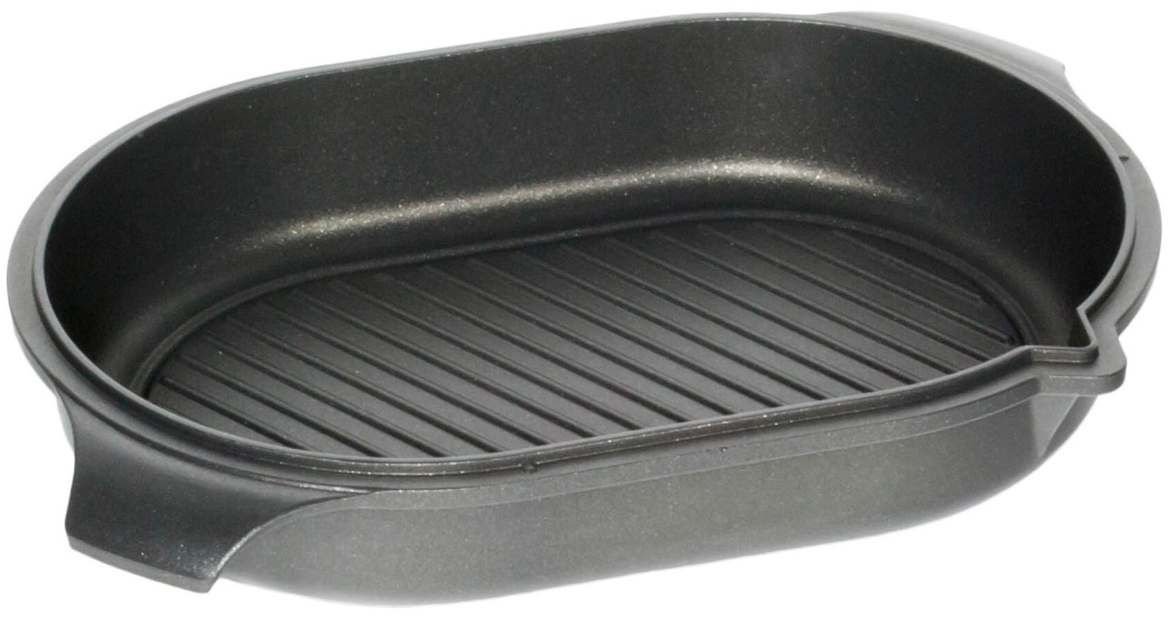 Tavă cu grătar AMT - 63222, 32 х 22 cm, negru