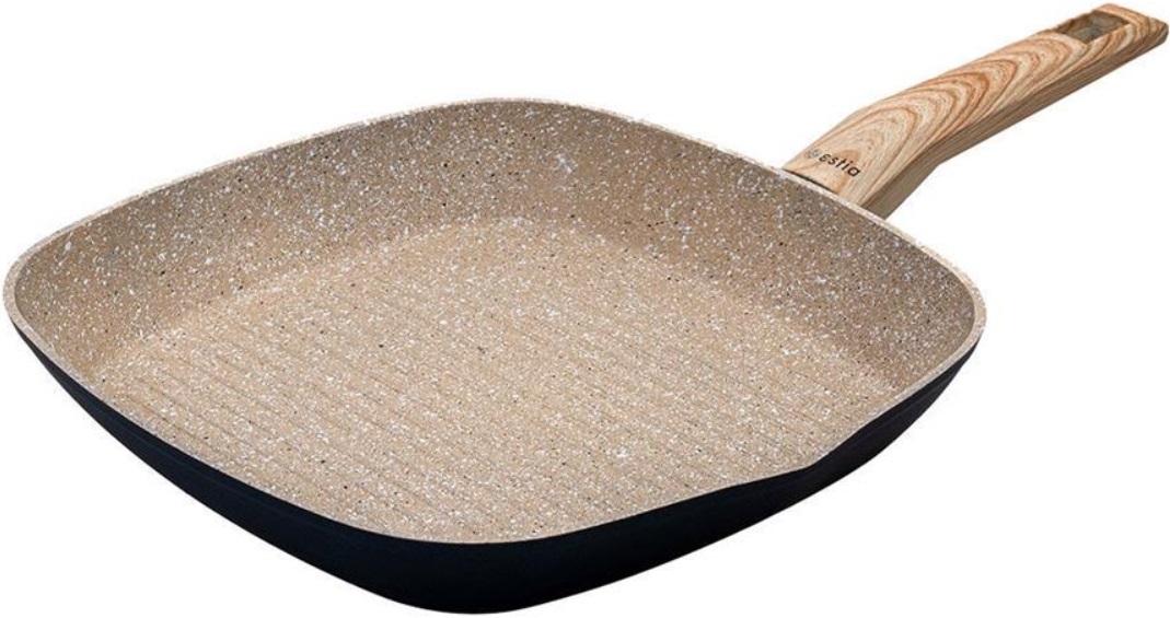 Tigaie grill din aluminiu forjat cu strat antiaderent Estia – Earth, 28 x 28 cm