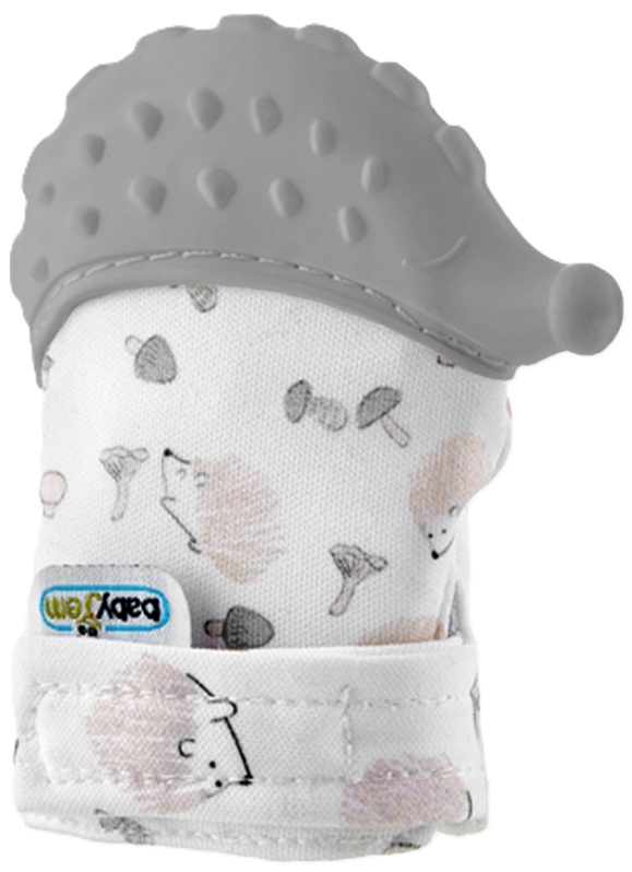 Jucărie de mestecat tip mănușă  Babyjem - Hedgehog, Gray