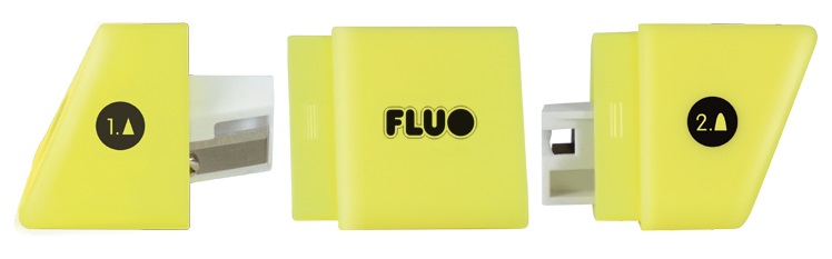 Radiera cu ascutitoare Milan - Fluo, sortiment