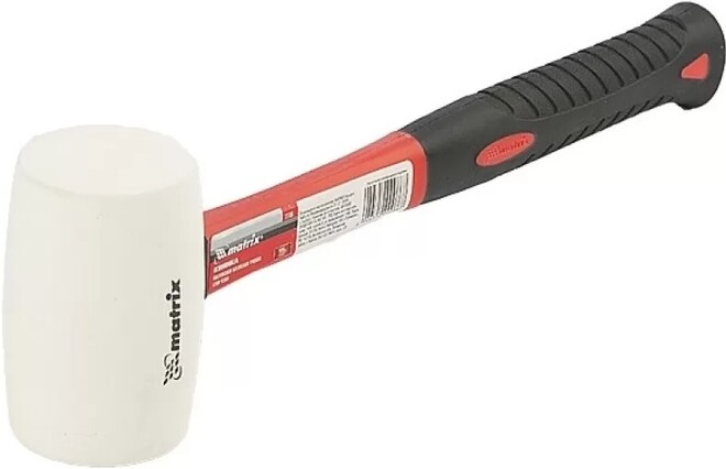 Ciocan de cauciuc MTX - 225 g, mâner din fibră de sticlă, cauciuc alb