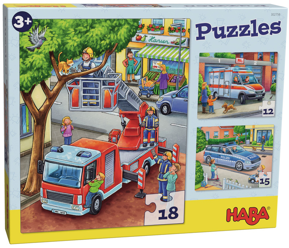 Puzzle 3 in 1 pentru copii Haba - Profesii