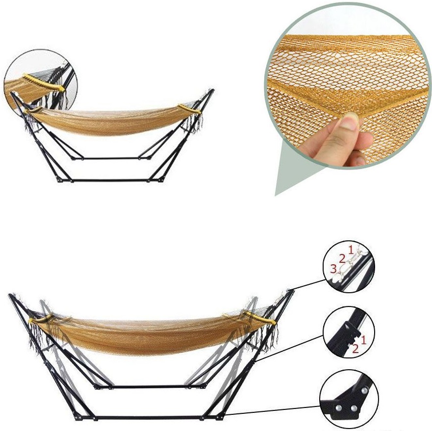 Hamac cu suport metalic Maxima - 260 х 75 х 100 cm, până la 100 kg