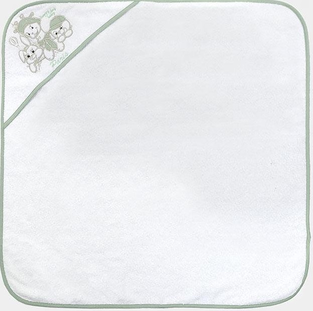 Prosop cu gluga bebe Bambino Casa - Paris, Bianco Mint, 75 х 75 cm