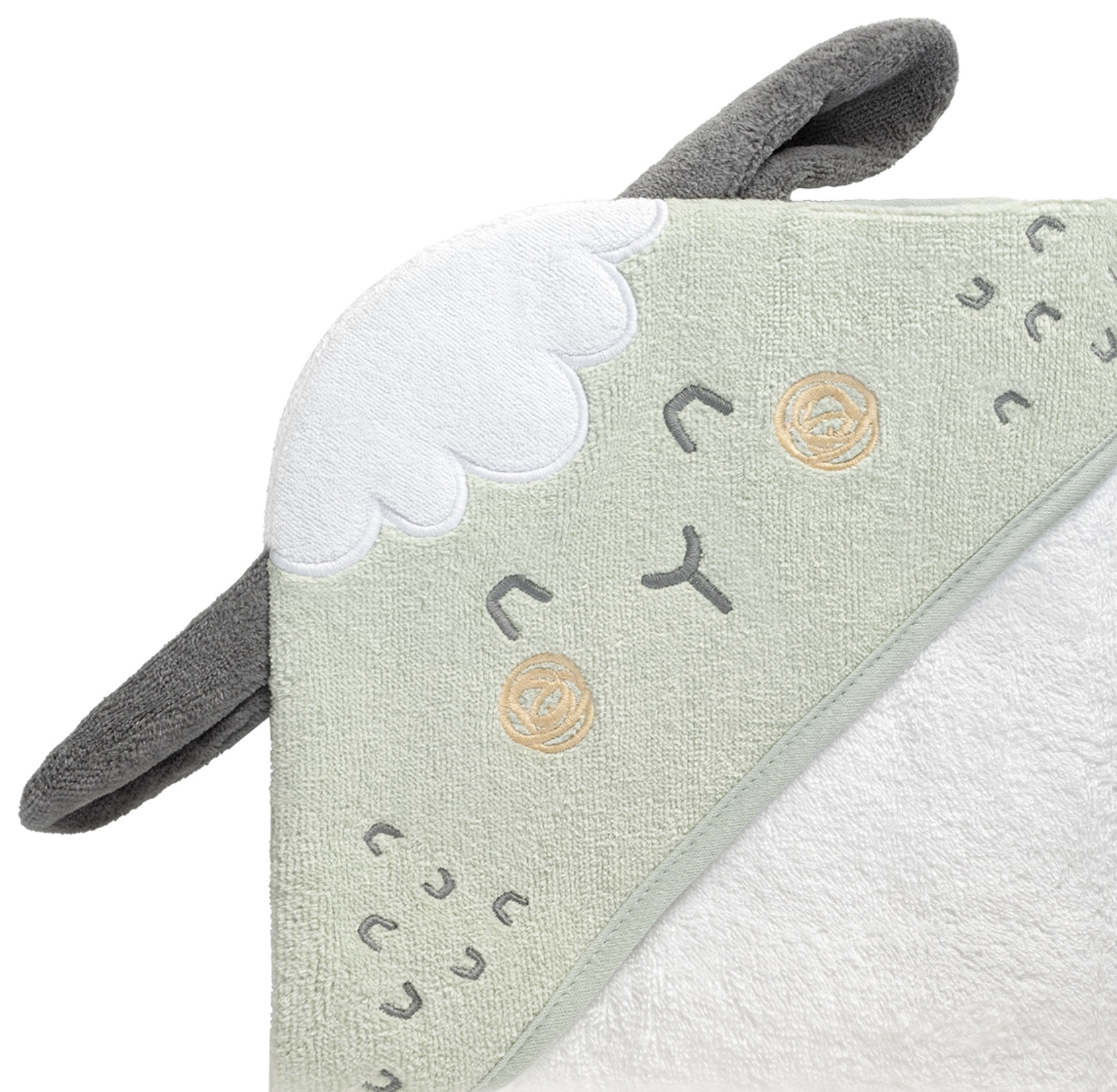 Prosop cu glugă pentru bebeluși KikkaBoo Sleepy Sheep - Teri, 90 х 90 cm