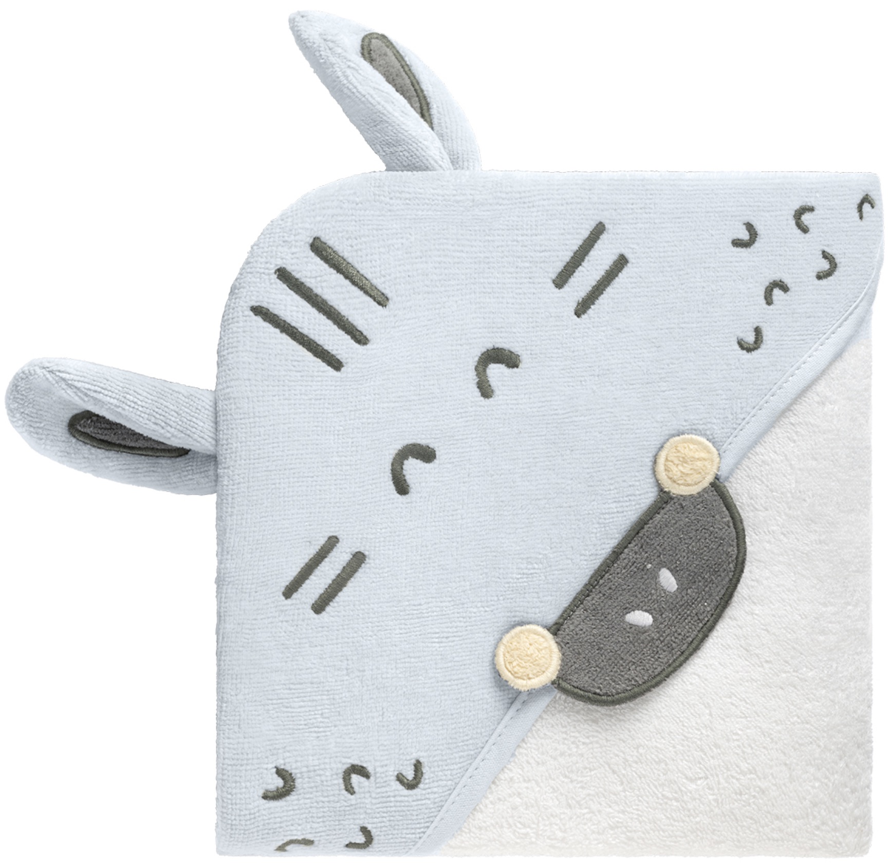 Prosop cu glugă pentru bebeluși KikkaBoo Stripy Friends - Teri, 90 х 90 cm