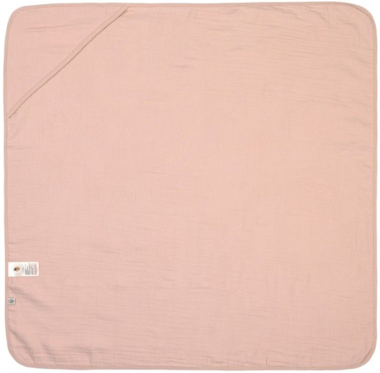 Păturică cu glugă Lassig - Cozy Care, 90 x 90 cm, roz