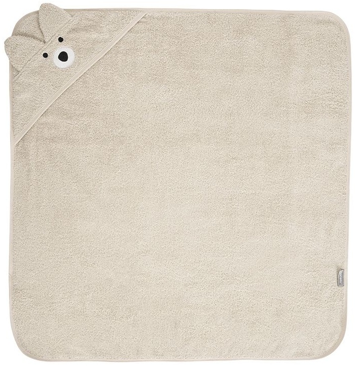Prosop cu glugă Lorelli - Cu broderie, 90 x 90 cm, bej