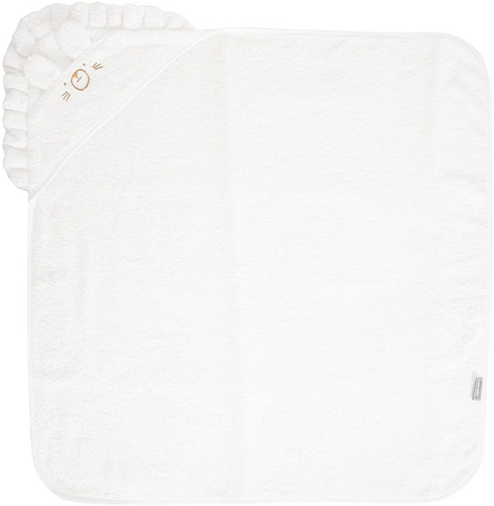 Prosop cu glugă Lorelli - Cu broderie, 90 x 90 cm, alb