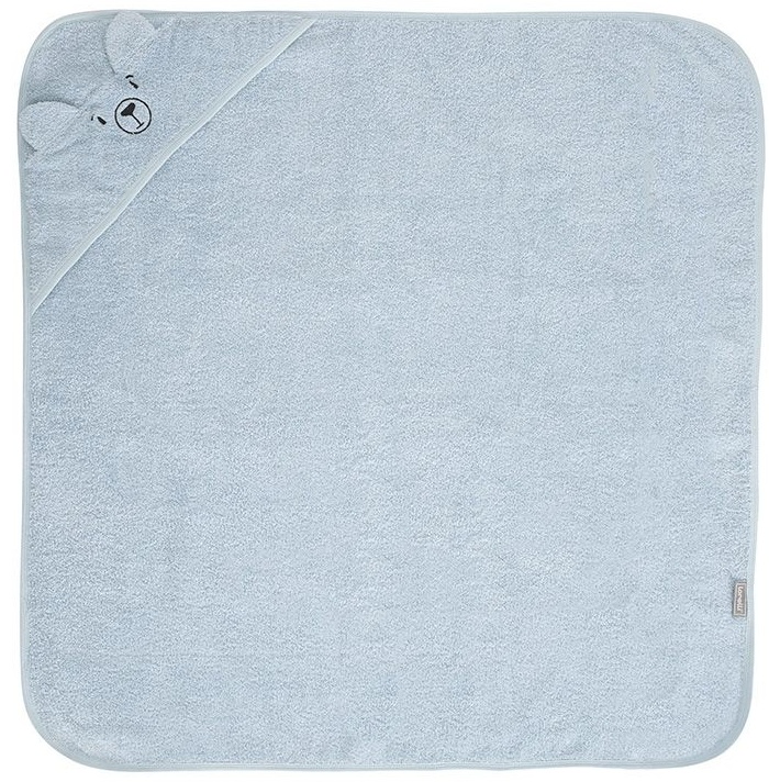 Prosop cu glugă Lorelli - Cu broderie, 90 x 90 cm, albastru