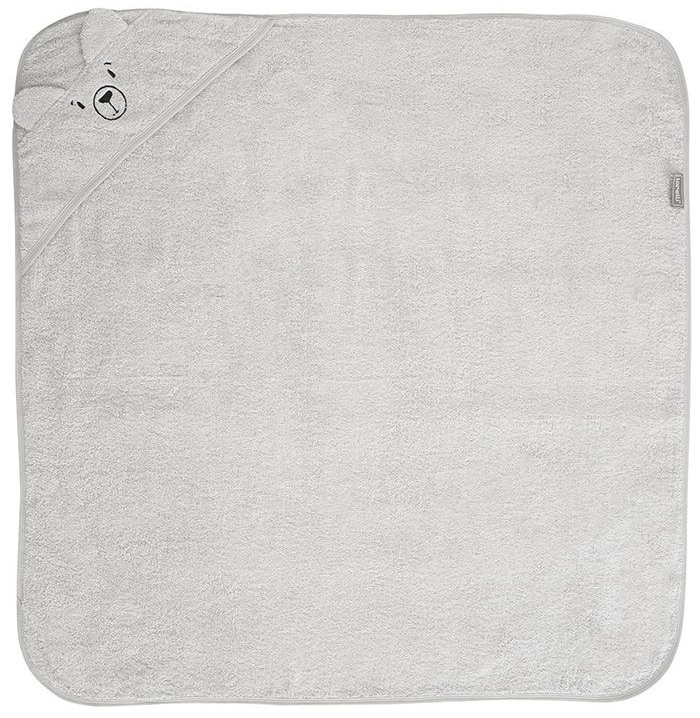 Prosop cu glugă Lorelli - Cu broderie, 90 x 90 cm, gri