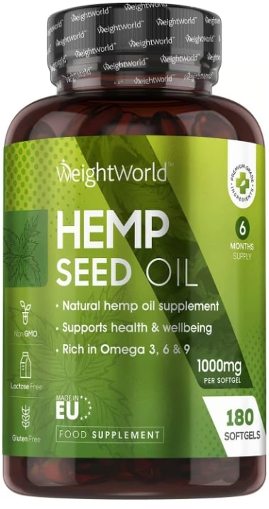 Hemp Seed Oil, 1000 mg, 180 capsule, Weight World
