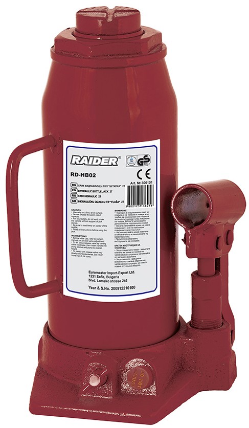 Cric hidraulic Raider - RD-HB05, tip „sticlă“, 5 t