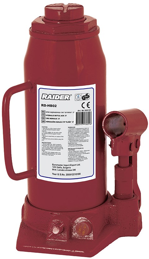 Cric hidraulic Raider - RD-HB10, tip „sticlă”, 10 t