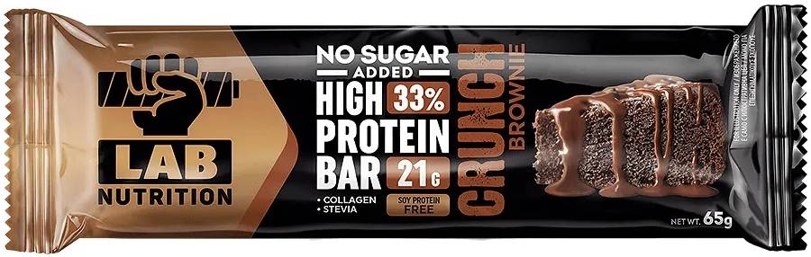 Baton High Protein, Crunch Brownie, 65 g, Lab Nutrition