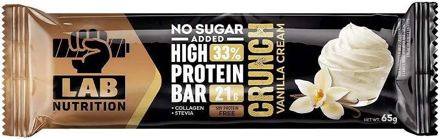 Baton High Protein, Crunch Vanilla Cream, 65 g, Lab Nutrition