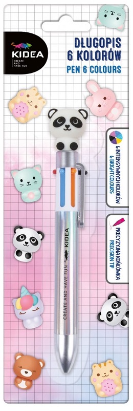 Stilou cu figurină Kidea - 6 culori, panda