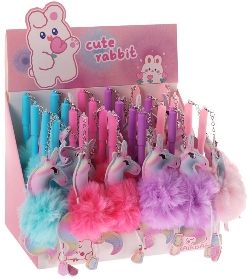 Pix cu jucărie Play - Unicorn, cu pompon de pluș, asortiment