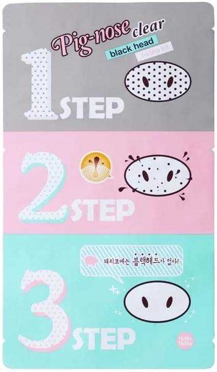 Holika Holika Benzi de curățare a nasului Pig-Nose Clear Blackhead 3-Step Kit, 3 buc