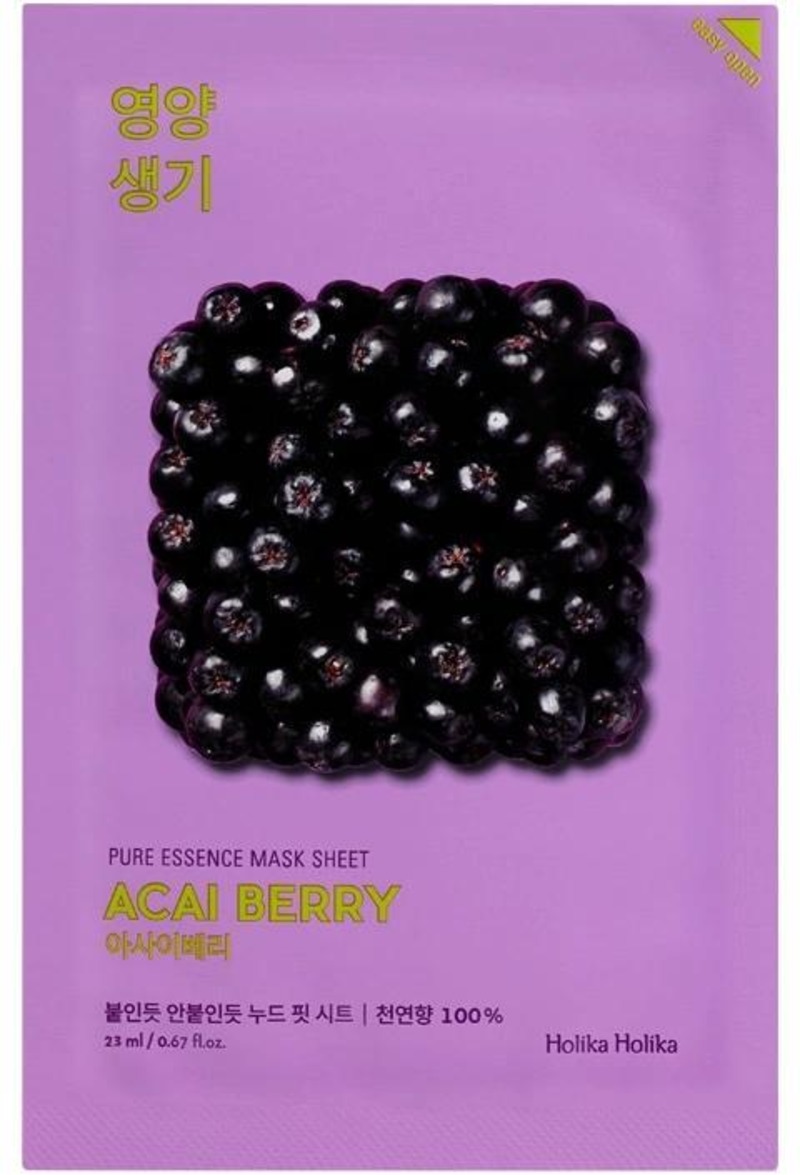 Holika Holika Pure Essence Mască de față cu folie Acai Berry, 23 ml