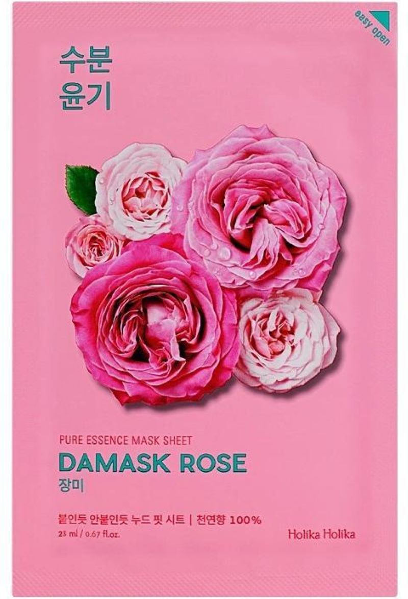 Holika Holika Pure Essence Mască de față cu folie Damask Rose, 23 ml