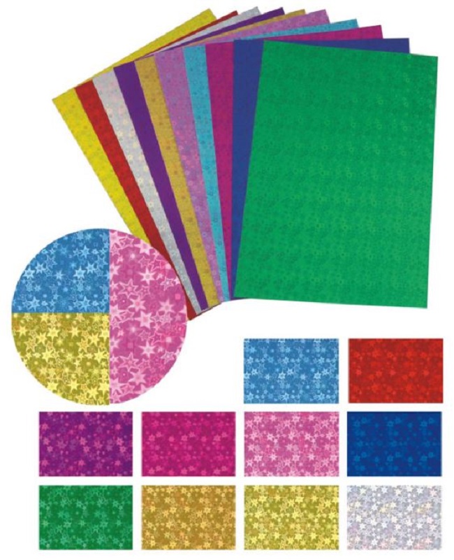 Hartie holografica A4 Foska - 250 gr, 10 bucati