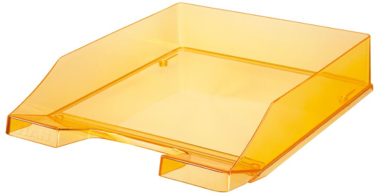 Suport orizontal de birou Han - Transparent, portocaliu