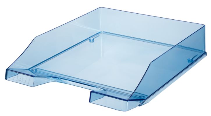 Suport orizontal de birou Han - Transparent, albastru