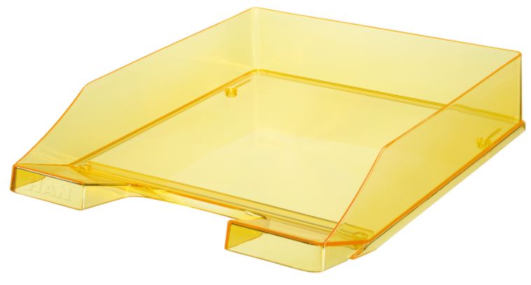 Suport orizontal de birou Han - Transparent, galben