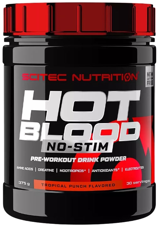 Hot Blood No-Stim, punch tropical, 375 g, Scitec Nutrition