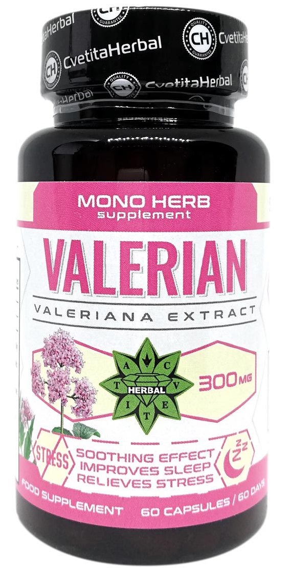 Valerian, 300 mg, 60 capsule, Cvetita Herbal