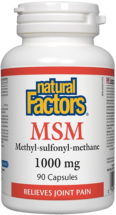 MSM Methyl-sulfonyl-methane, 1000 mg, 90 capsule, Natural Factors