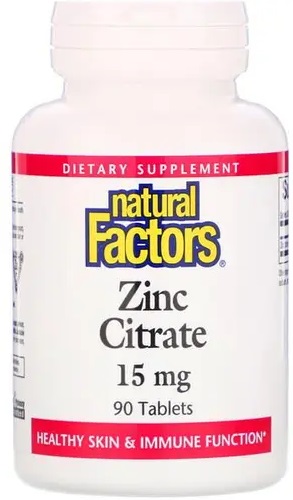 Zinc Citrate, 15 mg , 90 tablete, Natural Factors